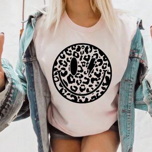 Cheetah Smiley Graphic Tee
